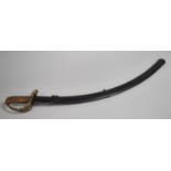 A British 1803 Pattern Sabre with Lion Pommel, Wired Shagreen Handle and Pierced Brass Basket. Re-