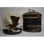 A 19th Century Toleware Cased Barristers Wig, Formerly Belonging to E.W.T Li Brewer Esq. 22cms High