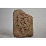 An Ancient Sandstone Fragment Carved with a Tree Motif, Possibly Medieval, 20x30x9cms