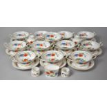 A Collection of Twelve Aynsley Famille Rose Pattern Two Handled Soup Bowls and Eleven Saucers, Two