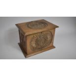 An Edwardian Carved Oak Box, the Hinged Lid with Shropshire Yeomanry Crest and the Four Sides with