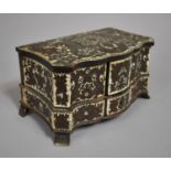 A 19th Century Continental Ivory and Mother of Pearl Inlaid Jewellery box with Serpentine Front