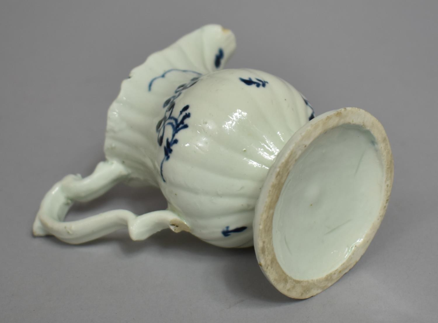 An 18th Century English Blue and White Porcelain Cream Jug, Floral Decoration, Condition Issues to - Image 5 of 7
