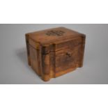 A Vintage Souvenir Olive Wood Box, the Hinged Lid with Jerusalem Cross