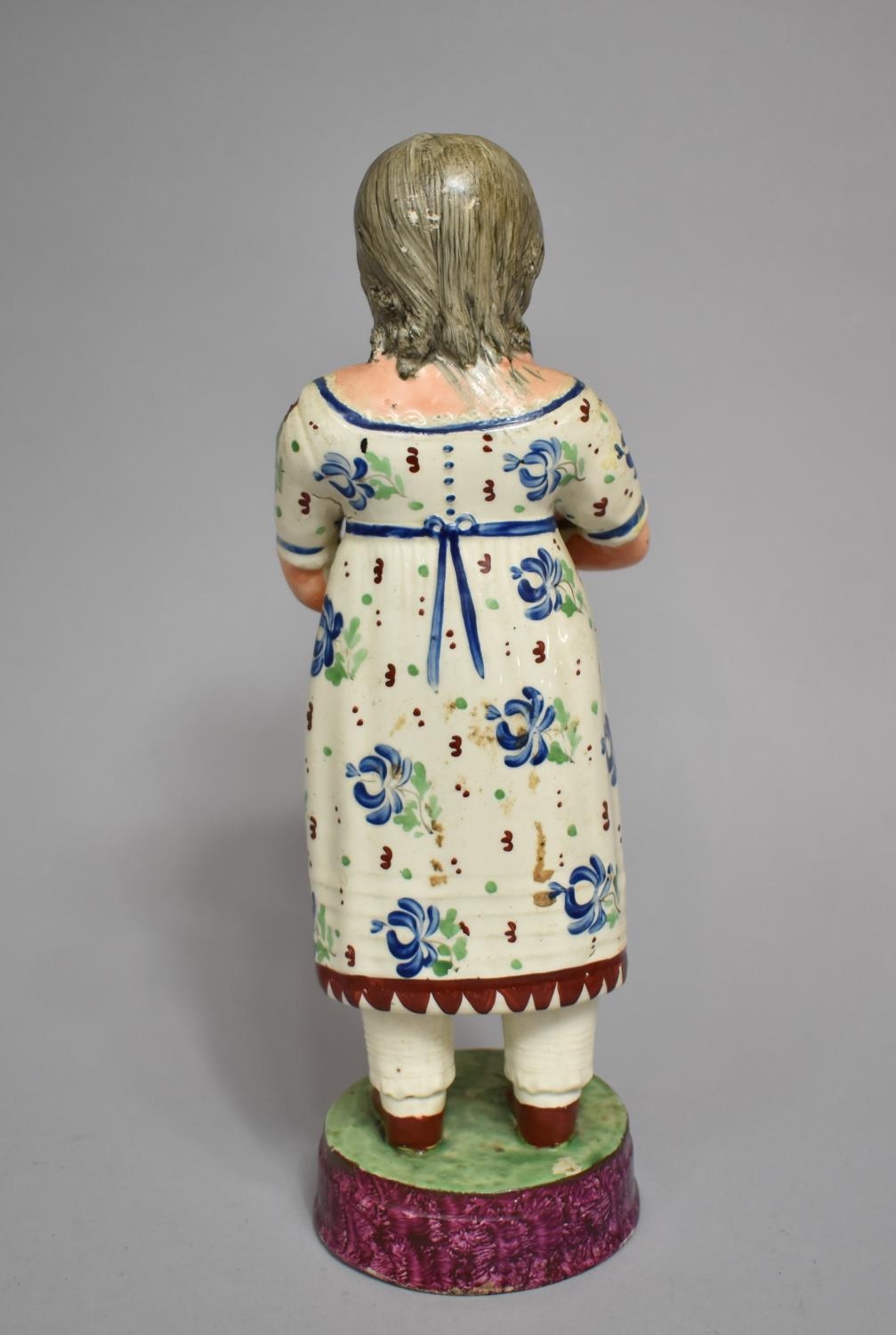 A Large 19th Century Pearlware Figure, Possibly Staffordshire, Mother Standing Holding Baby (Loss to - Image 3 of 3