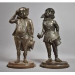 Two Cast Metal Door Stops in the Form of Mr Pickwick and Macawber, Registered Number Verso, 39cms