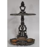 A Cast Iron Victorian Style Stick Stand with Removable Tray