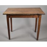 A 19th Century Oak Rectangular Side Table on Tapering Supports. 94x53cms