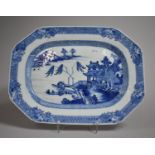 An 18th Century Chinese Export Blue and White Platter. 32.5cms Wide