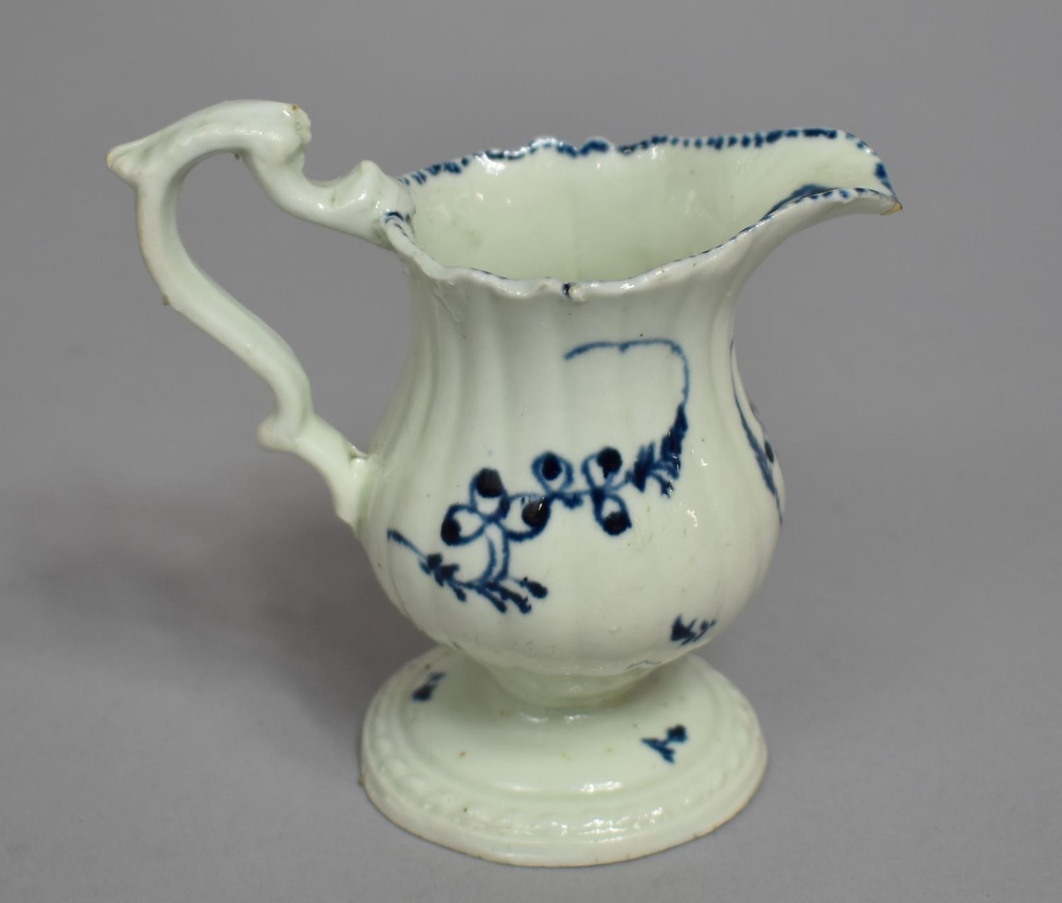 An 18th Century English Blue and White Porcelain Cream Jug, Floral Decoration, Condition Issues to - Image 4 of 7