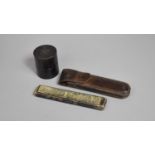 An Early 20th Century Leather Case Containing Two Cut Throat Razors, a Fram Razor and a Vintage