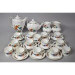 A Collection of Aynsley Famille Rose Pattern Teawares to Comprise Teapot, Coffee Pot, Jugs, Saucers,