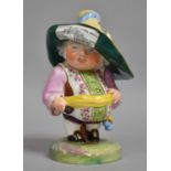A Royal Crown Derby Mansion House Dwarf Wearing Floral Waistcoat and Hat on a Slant Inscribed 'Great