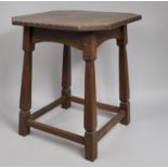 An Arts and Crafts Oak Occasional Table with Canted Corners to Square Top