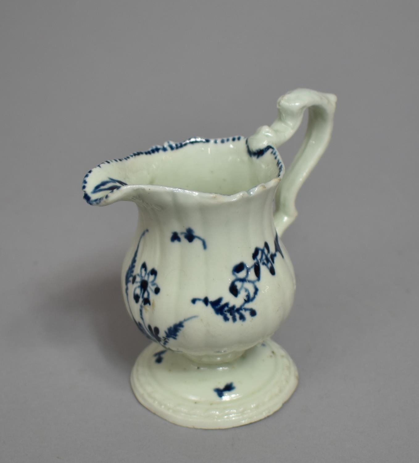 An 18th Century English Blue and White Porcelain Cream Jug, Floral Decoration, Condition Issues to - Image 2 of 7