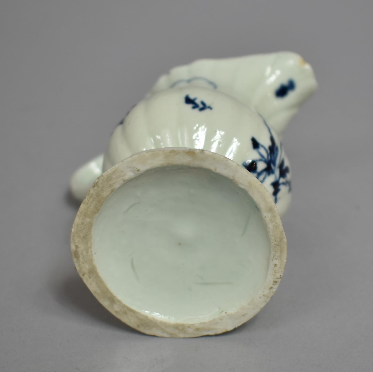 An 18th Century English Blue and White Porcelain Cream Jug, Floral Decoration, Condition Issues to - Image 6 of 7