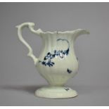 An 18th Century English Blue and White Porcelain Cream Jug, Floral Decoration, Condition Issues to