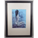 A Framed Watercolour Seated Nude, Signed Aneske Lechick, 29x39cm