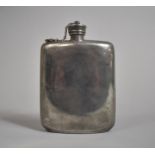 A Military Issue Pewter Hip Flasks Stamped with War Department Crows Foot and Dated 1944