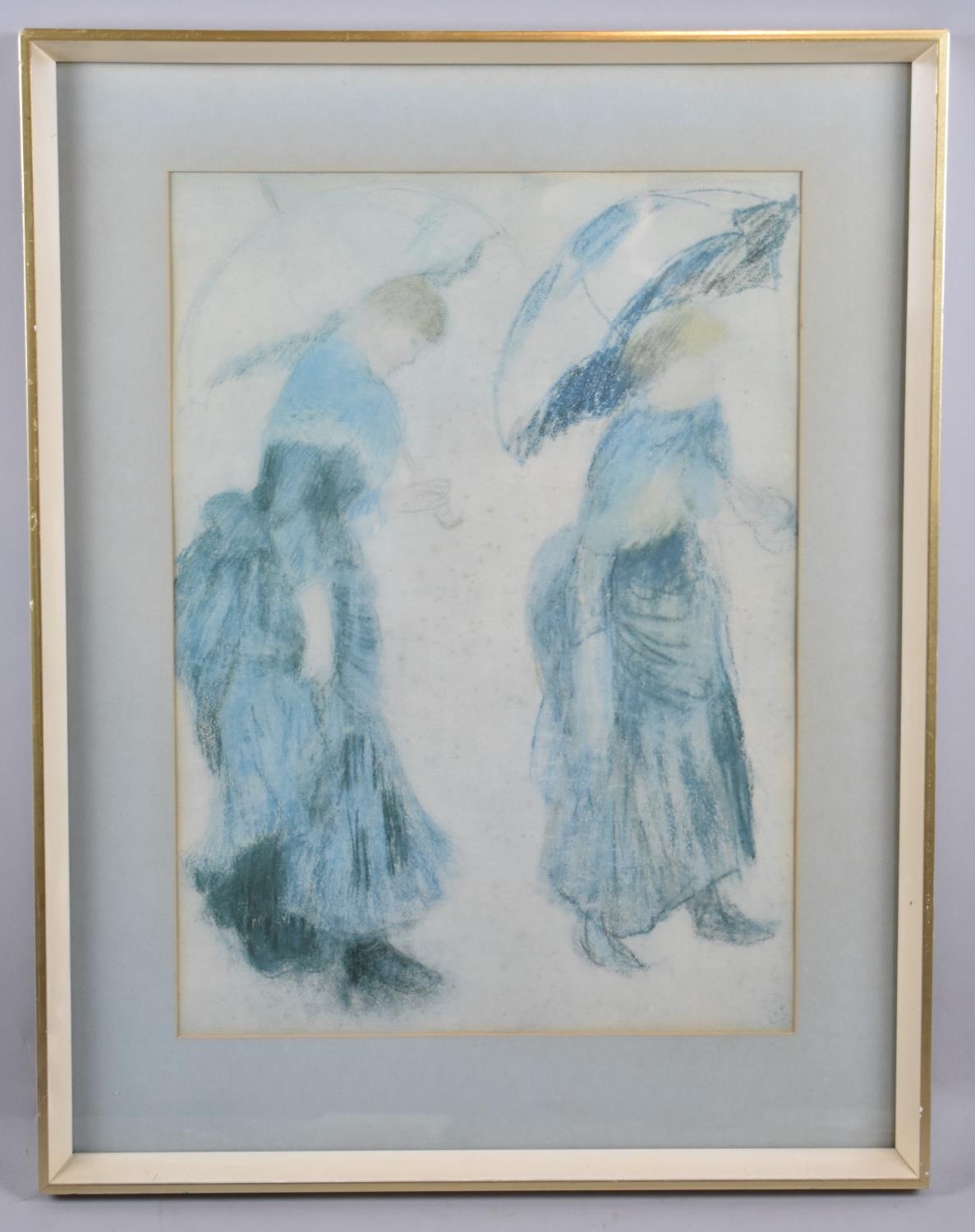 A Framed Renoir Print, Women with Umbrellas, 27x38cm