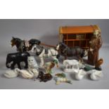 A Collection of Various Animal Ornaments to include Heavy Horse, Resin and Ceramic Examples,