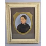 A Late Victorian/Edwardian Framed Hand Coloured Photograph of a Lady, 35cm x 48cm