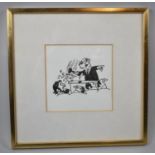 A Framed Sunday Express Cartoon, Dated March 1970, Medieval Sale at Sotheby's, 14cm Square