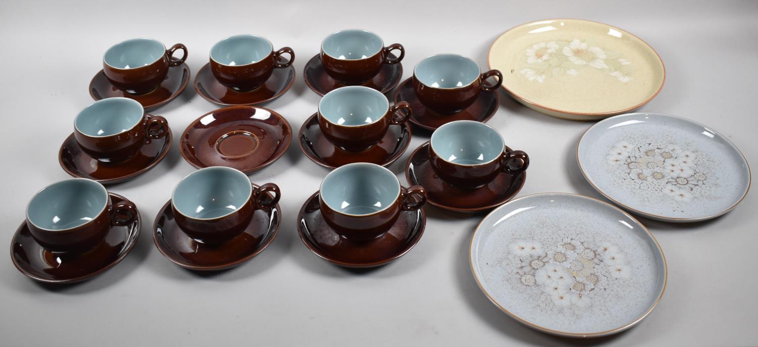 A Collection of Denby Cups and Saucers Etc