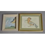 A Framed Oil of a Nuthatch and a Watercolour of a Hoopoe