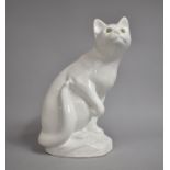 A Large Ceramic Seated Cat Ornament, 37cms High