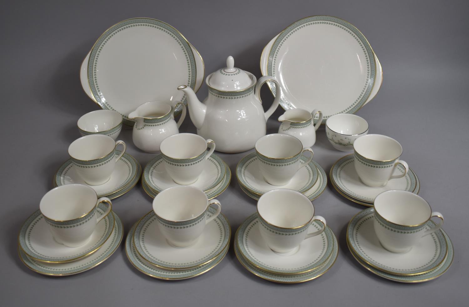 A Royal Doulton Berkshire Pattern Tea Set to Comprise Two Cake Plates, Teapot, Two Jugs, Milk,