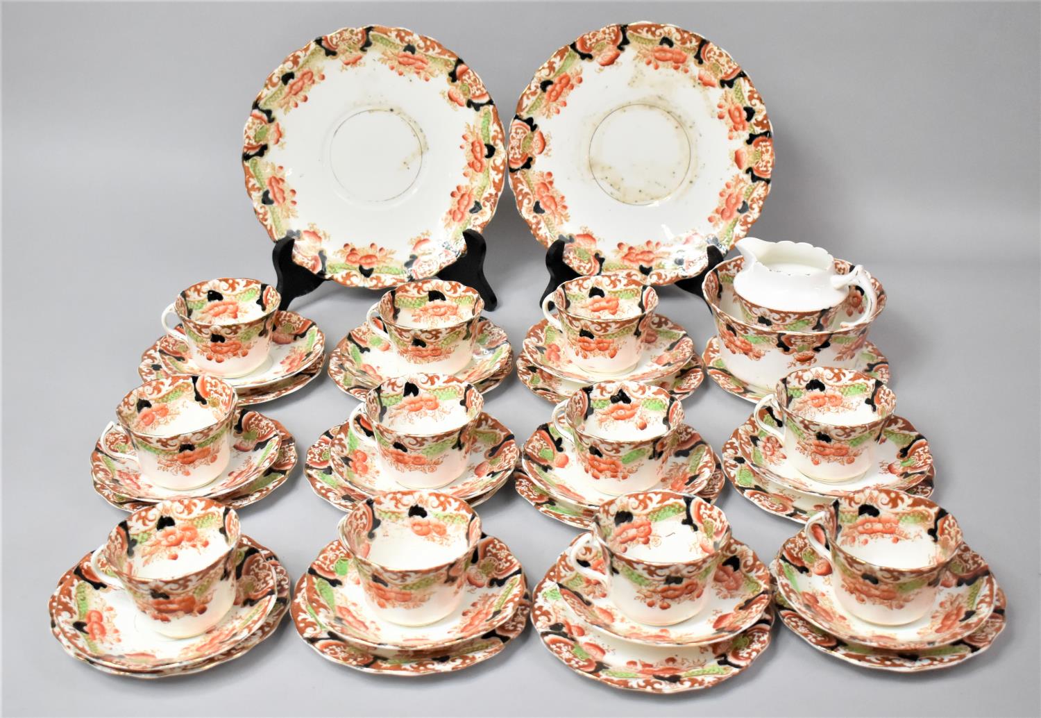 An Edwardian Royal Albert Pattern Tea Set to comprise Two Cake Plates, Slop Bowl, Milk Jug, Twelve