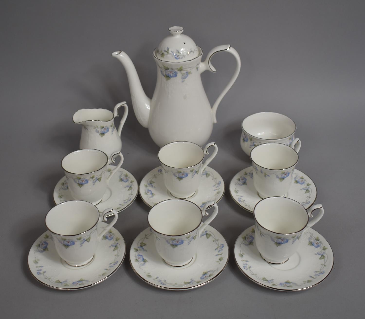 A Royal Albert For All Seasons Morning Flower Coffee Set to Comprise Six Cans, Six Saucers, Coffee