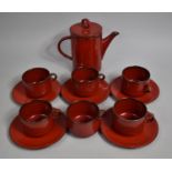 A Villeroy and Boch Porcelain Granada Coffee Set to comprise Six Large Cans, Five Saucers and a