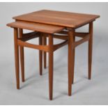 A 1970's Nest of Two Teak Tables, Largest 46cm Wide