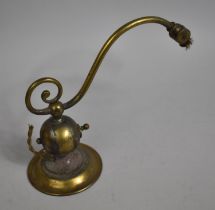 An Early 20th Century Brass Desktop Adjustable Lamp with Circular Weighted Base, Missing Light