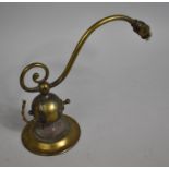 An Early 20th Century Brass Desktop Adjustable Lamp with Circular Weighted Base, Missing Light