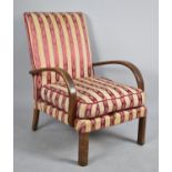 A Mid 20th Century Upholstered Oak Framed Armchair