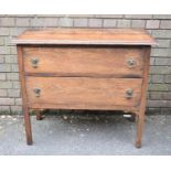 An Oak Two Drawer Chest, 92cm wide