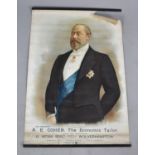 A Framed Advertising Poster for AE Cohen, The Economic Taylor, "His Majesty King Edward VII",