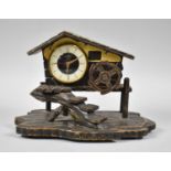 A Mid 20th Century Japanese Novelty Mantel Clock in the Form of a Watermill with Musical Movement,