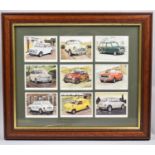 A Framed Set of Nine Mini Collectors Cards