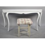 A White Painted Shaped Top Console Table on Extended Cabriole Supports, 142cm wide, Complete with