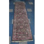 A Hand Made Kashan Silk Runner, 295 x 76cms