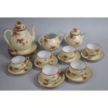 A Japanese Teaset to Comprise Six Cups and Saucers, Four Side Plates, Teapot and Cream and Sugar