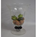 A Very Large Modern Glass Vase with Coloured Knop and containing Seed Pods Etc, 42cm Diameter and