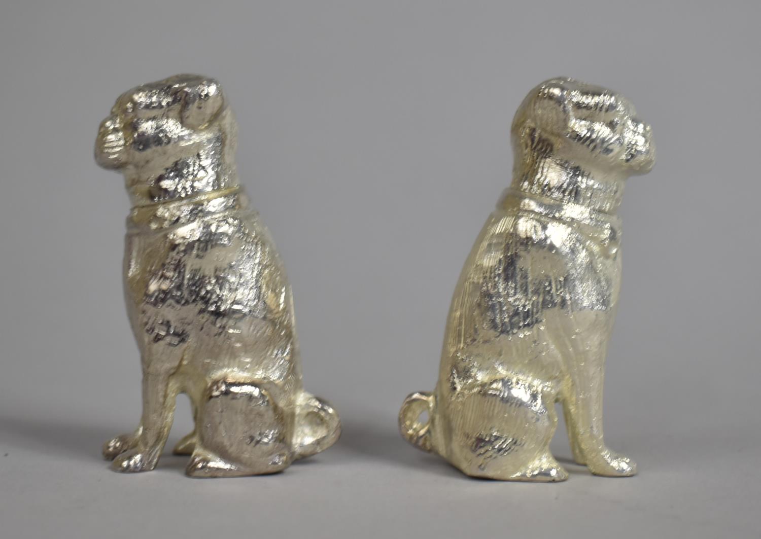 A Pair of Silver Plated Pepperettes in the Form of Seated Dogs, 6.75cms High - Image 3 of 4