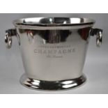 A Large and Heavy French Silver Pated Wine Cooler Inscribed Cuvee De Prestige Champagne Du