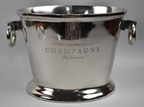 A Large and Heavy French Silver Pated Wine Cooler Inscribed Cuvee De Prestige Champagne Du