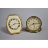 Two Vintage Easel Back Travel Alarm Clocks